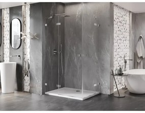 Mexen Lunar Duo výklopný sprchový kút 100 x 95 cm, 8mm číre sklo, chrómový profil, 834-100L-095P-01-00