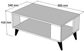 Dizajnový konferenčný stolík Queniva 90 cm vzor orech