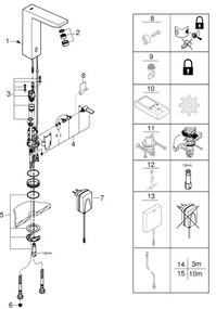 GROHE 36440000 - Infračervená elektronická umývadlová batéria EUROCUBE E DN 15 chróm