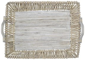Veľký drevený podnos s patinou Paella - 94 * 63 * 11cm