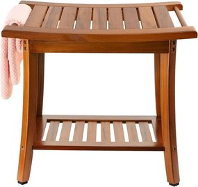 Stolička DIVERO s držiakom, masívny teak 47,2 x 33,5 x 56 cm