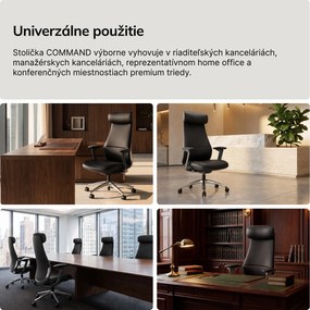 Kancelárske kožené manažérske kreslo čierne COMMAND
