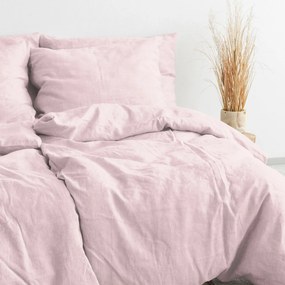 Goldea posteľné obliečky z ľanovej zmesi - púdrovo ružové 140 x 200 a 70 x 90 cm