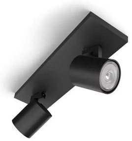 Philips - Bodové svietidlo RUNNER 2xGU10/20W/230V čierna