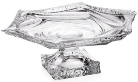 KRIŠTÁĽOVÝ PODNOS BOHEMIA FLAMENCO ICE NA NOHE 330MM