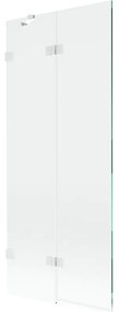 Mexen Lunar, 2-krídlová vaňová zástena ľavá 80 x 150 cm, číre sklo, biela, 897-080-100-20-00-L