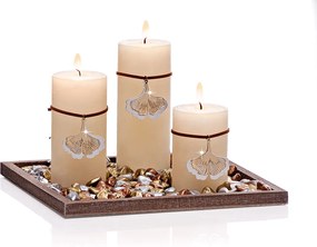 Dekoračná sada so sviečkami Ginkgo