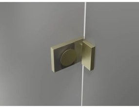 Mexen Lunar, Päťuholníkový sprchový kút Mexen Lunar naklápací doľava 100 x 100 cm, 8mm číre sklo, zlatý matný profil, 831-100L-100P-55-00-L
