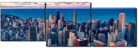 Obraz na plátne - Mrakodrapy v Chicagu - panoráma 5268E (150x50 cm)