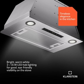 Klarstein Paolo 52, podskrinkový digestor 52 cm 439 m³/h LED Touch A++