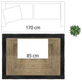 Koberec Hank, 120x170 cm, béžová/čierna