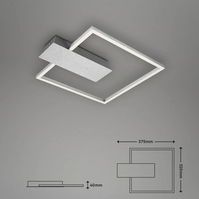 Stropné LED svetlo Nico, 3 000 K, hranaté, chróm