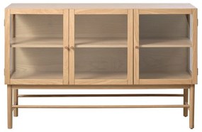 Vitrína z dubového dreva v prírodnej farbe 88x140 cm Elba – Unique Furniture