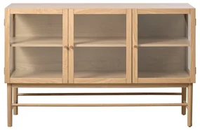 Vitrína z dubového dreva v prírodnej farbe 88x140 cm Elba – Unique Furniture