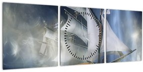 Obraz - Loď duchov (s hodinami) (90x30 cm)