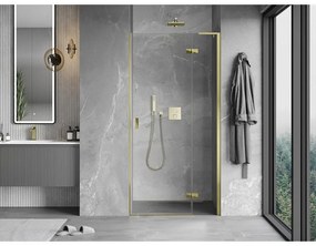 Mexen Mist-H L, 1-krídlové sprchové dvere pravé 115 cm, číre sklo, zlatý lesklý profil, 8A5L-115-000-50-00-P
