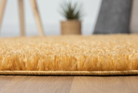 My Flair, Kusový koberec My Shaggy goldgelb kruh, 120x120 (priemer) kruh, žltá, chodba / predsieň