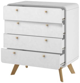 Biela vysoká komoda 80x88 cm Caitlin – Støraa