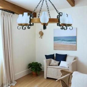 Brilagi - Luster na reťazi ROATA 8xE14/40W/230V buk