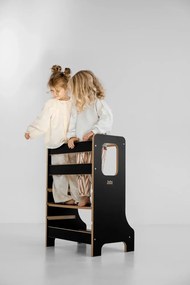 Učiaca veža Montessori pre súrodencov čierna