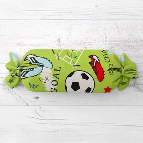Biante Detský vankúš valec bonbon Sandra SA-645 Futbal to je hra - na zelenom 15x100 cm