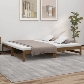 Rozkladacia denná posteľ medová 2x(90x200) cm borovicový masív 823417