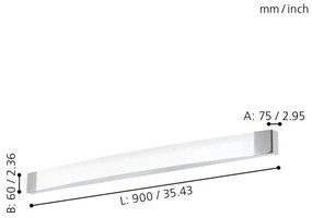 Eglo 98193 - LED Kúpeľňové nástenné svietidlo SIDERNO LED/24W/230V IP44
