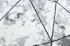 Moderný okrúhly koberec COZY Polygons, geometrický ,trojuholníky - Štrukturálny, dve vrstvy rúna, šedá Veľkosť: kruh 100 cm