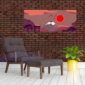 Obraz - Hory Fudži (120x50 cm)