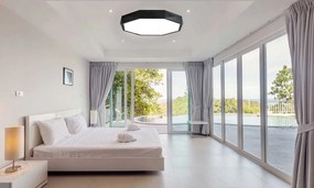 Toolight - Stropné svietidlo Diamond 50cm E27 5x60W APP863-C, čierna, OSW-08959