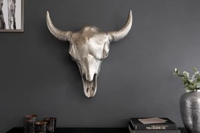 Nemecko -  Elegantná býčia hlava MATADOR 56 cm strieborná s ozdobnou mozaikou