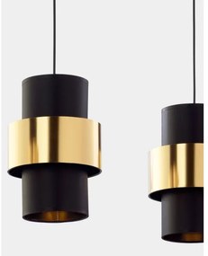 Luster na lanku CALISTO 3xE27/15W/230V zlatá/čierna