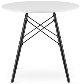 Okrúhly stôl TODI 80 cm bielo čierny