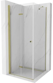 Mexen Lima sprchovací kút 80x80 cm, priehľadná, zlatá, 856-080-080-50-00