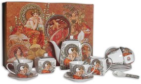 HOME ELEMENTS Luxusná čajová sada pre 6 osôb, Mucha svetlý