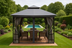 MultiGarden Strecha na záhradný pavilón 3x3 m vodotesné - sivá MultiGarden