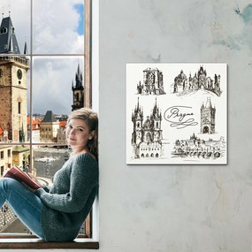 DUBLEZ | Čiernobiely obraz Prahy z dreva