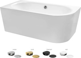 Besco Akrylátová voľne stojaca vaňa Avita A-Line CC/NP 150x75 (160x75, 170x75), napúšťanie cez prepad BESCO-Typ výpuste: McAlpine Click-Clack s napúš…