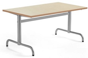 Stôl PLURAL, 1200x700x600 mm, linoleum - béžová, strieborná