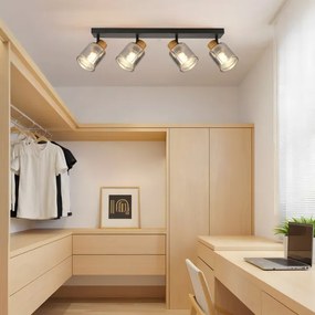 Brilagi - Bodové svietidlo HYGGE 4xE14/15W/230V čierna/dymová