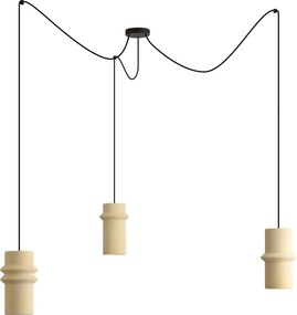 Retro závesná lampa béžová 3-svetlá - Monti