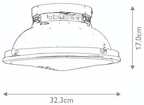 Hinkley HK-AMELIA-F-M-RB - Stropné svietidlo AMELIA 2xE27/40W/230V čierna/bronzová