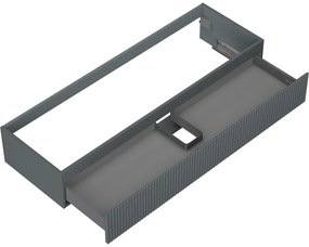 Mexen Rivel, kúpeľňová skrinka pod umývadlo 140 cm, 1 zásuvka, drážkovaná, grafitová matná, 91A20-14023-1-BF66