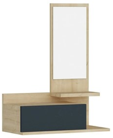 Nástenná polica so zrkadlom Rozella Oak and Anthracite