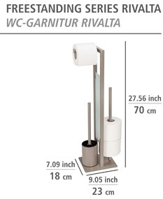 Svetlohnedý stojan na toaletný papier s WC kefou Wenko Rivalta