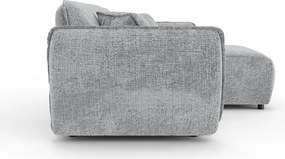 Svetlosivá ženilková rohová pohovka (pravý roh/s leňoškou) Nelia – Ropez