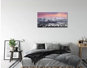 Sklenený obraz horské zimné 125x50 cm