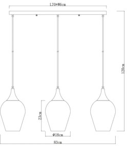 Globo 155520-3HS - Luster na lanku LAVUS 3xE27/60W/230V