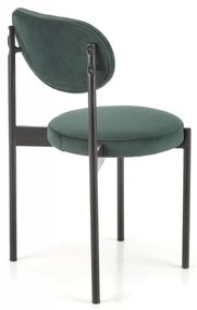 Jedálenská stolička EVONNE — kov, látka, zelená