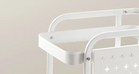 Pojízdný kuchyňský vozík Meshy bílý